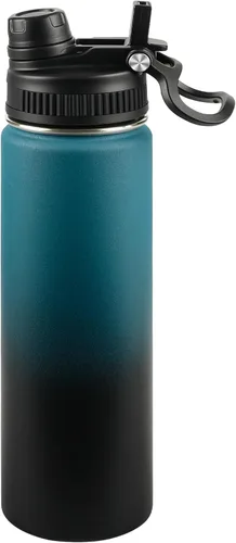 Miniatura 74 de Botella de agua aislada de 22 onzas, tapa 2 en 1 a prueba de fugas (sorbo/pajilla) + asa, botella de acero inoxidable para deportes, viajes, trabajo