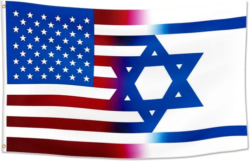 Bandera estadounidense de la amistad israelí de 2 x 3 pies para decoración de habitaciones al aire libre, bordes de doble costura y 2 ojales de 1