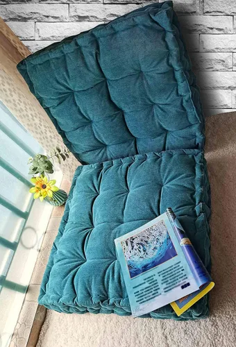 Miniatura 3 de Verpert Almohada de suelo de 25 x 25 pulgadas, cojín cuadrado de meditación asiento de suelo para adultos, cojín de asiento acolchado de gran