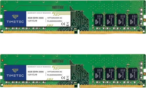 Miniatura 3 de Timetec 16GB KIT(2x8GB) DDR4 2666MHz PC4-21300 sin búfer, no ECC 1.2V CL19 1Rx8 rango único 288 pines UDIMM módulo de memoria RAM de actualización