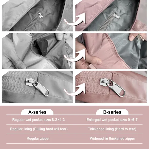 Miniatura 5 de WOOMADA Bolsa de viaje plegable, bolsas de fin de semana para mujer, bolsa de mano con espacio expandible, bolsas de transporte para aviones