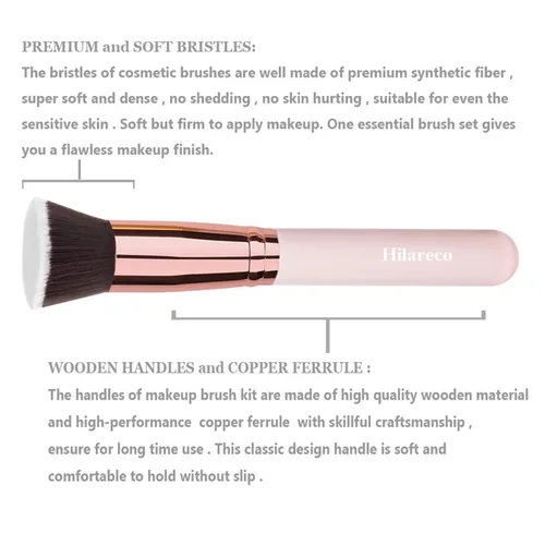 Miniatura 6 de PHOERA - Base de maquillaje mate de cobertura completa, brochas de maquillaje Kabuki (101 porcelana + 102 desnudos)