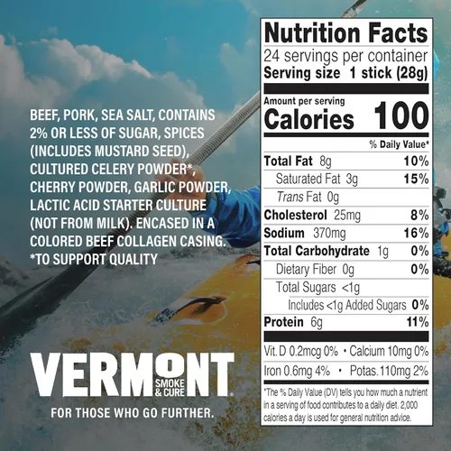 Miniatura 2 de Vermont Smoke & Cure - Palitos de carne originales de res y cerdo - Snacks de proteína - Snack más saludable para llevar para adultos y niños - 0.5