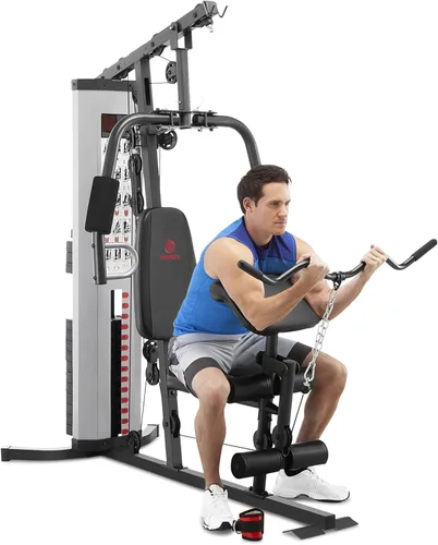 Miniatura 10 de Marcy Estación de entrenamiento multifuncional con pila de 100 libras a 200 libras para gimnasio en casa para levantamiento de pesas y culturismo