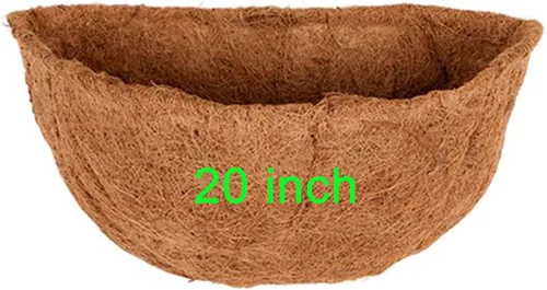 Miniatura 13 de 1 forros de coco de 18 pulgadas para macetas semicirculares, medio círculo, fibra de coco de repuesto para cestas colgantes de pared, 1 unidad