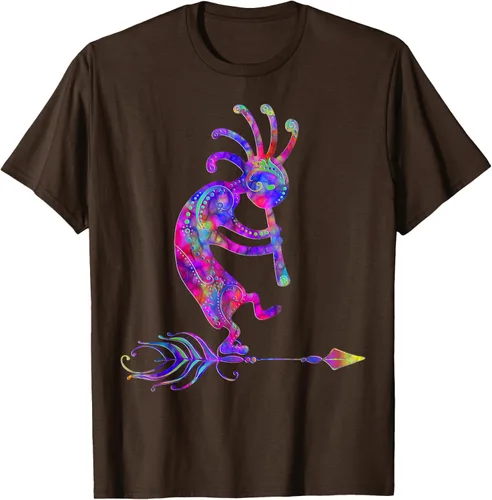 Miniatura 8 de Native American Kokopelli With Feather 2 - Camiseta Fan Fun, Negro, S