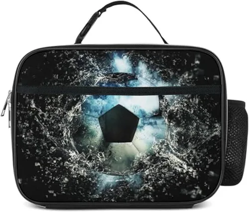 Miniatura 8 de Bolsa de almuerzo de mármol azul aislada reutilizable para niños y niñas, bolsa térmica térmica para hombres, mujeres, escuela, trabajo, picnic