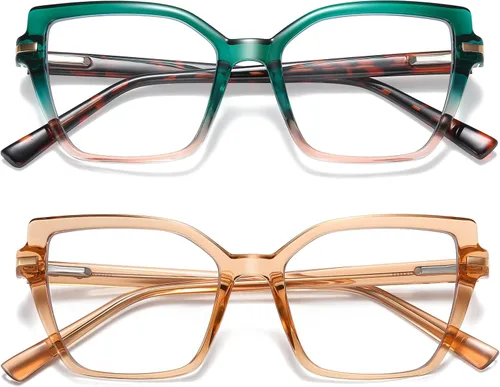 Miniatura 9 de LKEYE Gafas de lectura cuadradas para mujer, diseño de ojo de gato, bloqueo de luz azul, lk6095