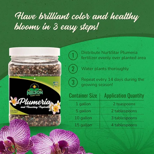 Miniatura 5 de Nelson NutriStar - Fertilizante granular para plantas de plumeria y todas las tropicales en flor, helechos, orquídeas, lirios en tierra