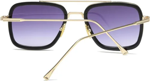 Miniatura 5 de Tony Stark - Gafas de sol vintage con marco de metal cuadrado para hombres y mujeres, lentes de sol vintage de Iron Man y Spider-Man