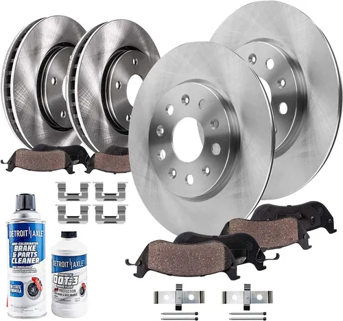 Miniatura 12 de Detroit Axle - Rotores de freno delanteros y traseros de 12.99 pulgadas (12.008 in) y pastillas de cerámica de repuesto para Chevy Avalanche 1500