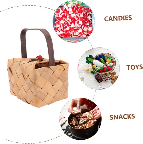 Miniatura 3 de jojofuny Cesta de la compra, cesta de embalaje de regalo, cesta de picnic, cesta de embalaje, cesta de embalaje, contenedor de ornamento, cesta