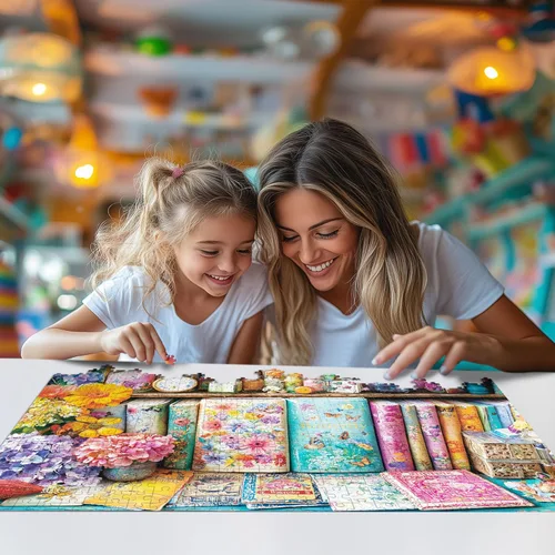 Miniatura 7 de Rompecabezas de 1000 piezas para adultos, rompecabezas de libros, rompecabezas de manual de flores, 1000 piezas, juegos creativos y regalos