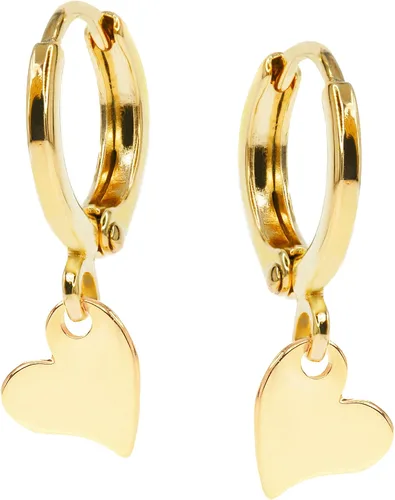 Miniatura 8 de 14K Gold Clasp Closure Dangle Earrings, Trendy Hoop with Charm, Huggie Hoop Earrings, Hypoallergenic Nickel Free Earrings, Lightweight Huggies for