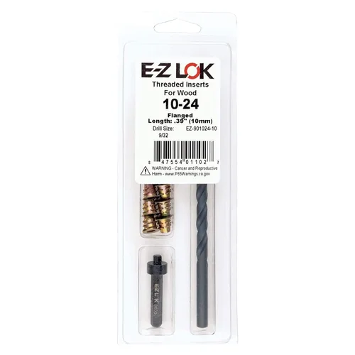 Miniatura 7 de Kit de reparación de rosca hexagonal E-Z para insertos roscados embutidos de madera blanda 5/16-18 x 25mm, taladro, herramienta de instalación
