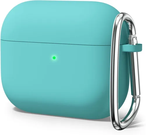 Miniatura 11 de Oakxco Funda de silicona para Airpods 3, bonita funda rígida femenina para Airpods de 3ª generación con llavero, gel de goma colorido suave de TPU