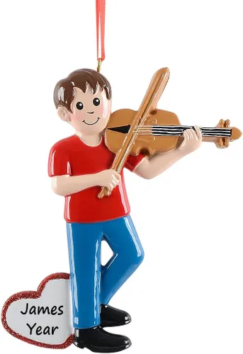 Adorno de Navidad personalizado para violín, 2025 para niño violín, adorno musical personalizado, adornos de Navidad con temática musical, adornos