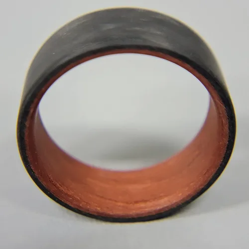 Miniatura 4 de Handmade Ring Band - Men's or Women's Carbon Fiber Ring with Copper Composite Interior, Matte Finish, Flat Black Band, Durable, Waterproof, Sizes