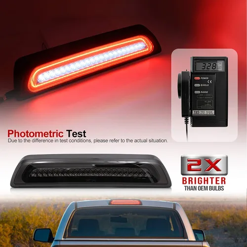 Miniatura 2 de Tercera luz de freno LED de repuesto para camionetas pickup To-yo-ta Tundra XK50 2007-2021, luz estroboscópica LED roja trasera de 3er freno central