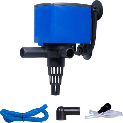 Miniatura 10 de Bomba sumergible con filtro interno de 475 GPH - Bomba de tanque de peces de acuario 3 en 1 con oxigenación, filtración y ciclismo de agua, Azul; 1