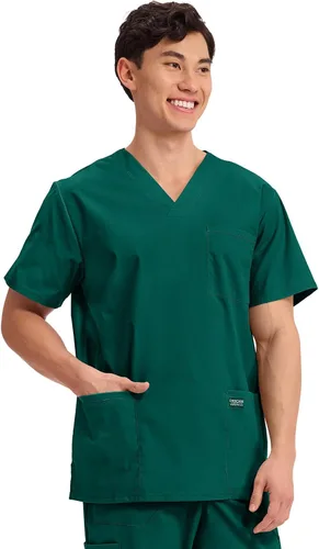 Miniatura 4 de Cherokee WW Professionals WW695 - Camisa de uniforme sanitario para hombre, con cuello en V