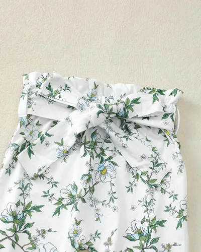 Miniatura 197 de Kucnuzki Conjunto de ropa para bebé niña pequeña, camisa de manga con volantes, pantalón floral, ropa de otoño e invierno para niña
