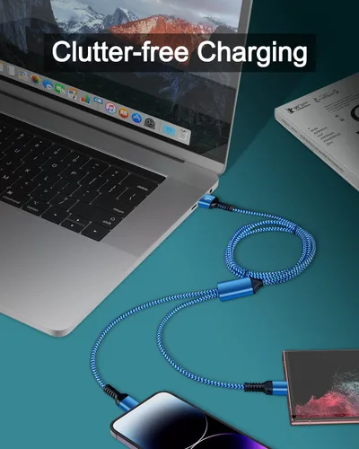 Miniatura 4 de para cable de carga 2 en 1 Lightning y USB-C de Apple (4 pies), USB a Lightning y USB a USB-C, cable de carga largo y rápido para iPhone 17 Air 16e
