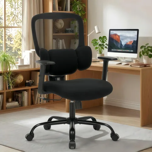 ZLHECTO® Silla de oficina ergonómica, silla de oficina ejecutiva con soporte lumbar, brazos de altura ajustable, silla de escritorio de malla