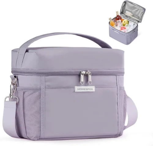 HOMESPON Lonchera para mujeres y hombres, bolsa de almuerzo aislada, impermeable, ligera, bolsa enfriadora para el trabajo, picnic, viajes (M,