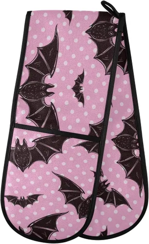 Miniatura 19 de ZZXXB Spring Bird - Guantes de cocina dobles con diseño floral de mariposa, resistentes al calor, antideslizantes, extra largos de 7 x 35 pulgadas