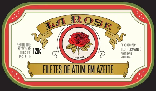 La Rose de Portugal - Filete de atún enlatado gourmet en aceite de oliva puro - 4.23oz / 120gr (paquete de 5 latas)