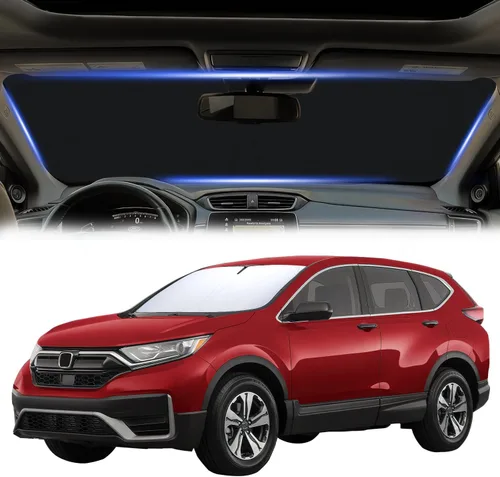 Parasol de parabrisas mejorado para Honda CR-V 2017-2022 Premium 310T de poliéster reflectante bloqueador UV, ajusto personalizado, plegable,