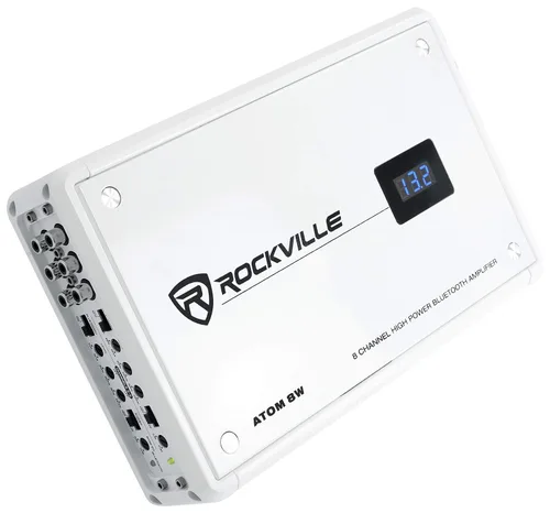 Miniatura 10 de Rockville Atom 8B 3500W Peak/880W RMS Amplificador marino de 8 canales, Bluetooth con emparejamiento automático, cruce ajustable, pantalla