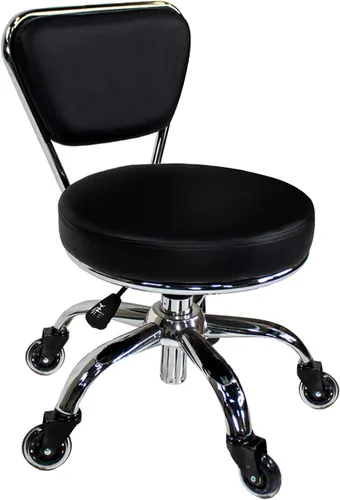 Miniatura 13 de Dayton Asiento con ruedas para garaje (negro mate) neumático, taburete corto con altura ajustable de 13 a 15 pulgadas, perfecto para oficina