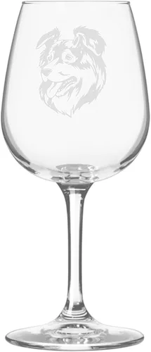 Miniatura 307 de Copa de vino de 12.75 onzas con diseño de perro grabado