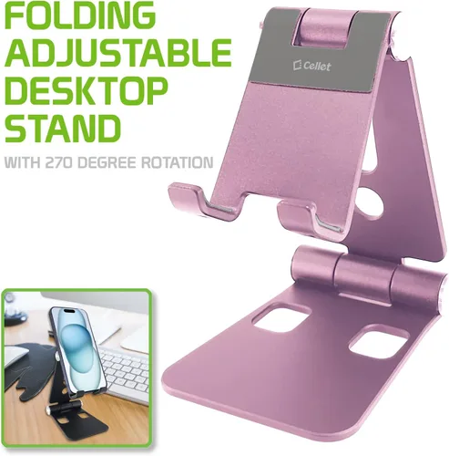 Miniatura 2 de Soporte para teléfono celular con soporte de montaje ajustable, soporte de escritorio de aluminio para teléfono celular, tabletas, iPads, soporte