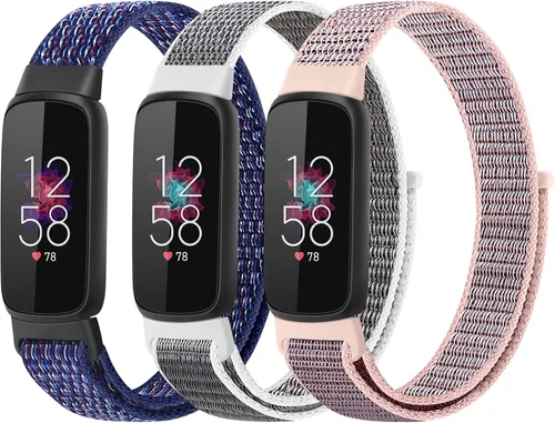 Miniatura 7 de Correas de nailon compatibles con correas Fitbit Luxe, correas deportivas de tela transpirable ajustable Solo Loop, pulsera de repuesto suave