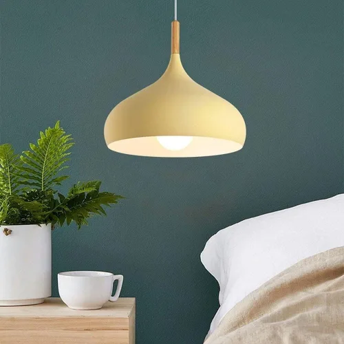 Miniatura 3 de Lámpara colgante de color macarrón para interiores de altura ajustable, lámpara nórdica industrial E27, lámpara de techo para cocina, isla, comedor