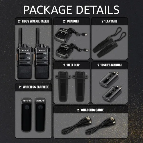 Miniatura 8 de Retevis RB89 Radios de 2 vías de largo alcance, walkie talkie inalámbrico, alta potencia, 700,000 pies cuadrados/50 pisos, GMRS, resistente, 2600
