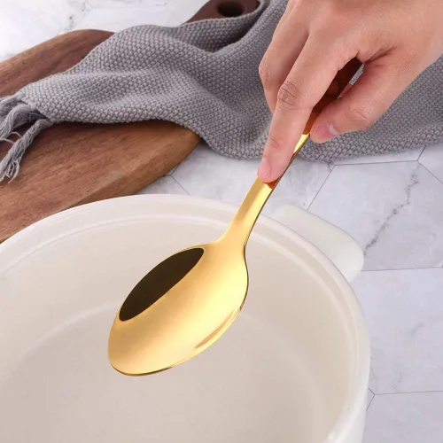 Miniatura 2 de BuyGo - Cuchara de servir de acero inoxidable para bufé y banquete, 9.69 pulgadas, apta para lavavajillas