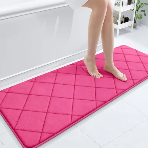 Miniatura 77 de OLANLY Tapete de baño de espuma viscoelástica de 24 x 16 pulgadas, ultra suave y absorbente, lavable a máquina, cómodo tapete de baño para suelo