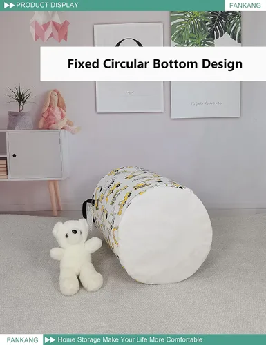 Miniatura 5 de Cesta de Almacenamiento, Cesta de Ropa Sucia de Lona Plegable con Revestimiento Impermeable de PE, Grandes Cestas de Almacenamiento para Niños