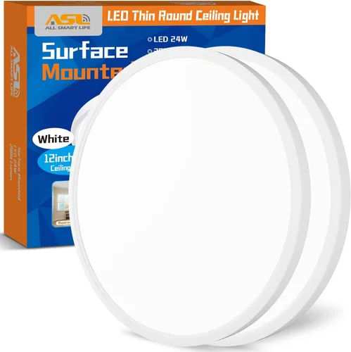 Miniatura 17 de Allsmartlife - Juego de 2 lámparas de techo empotradas, lámpara de techo LED redonda regulable CCT 3000K/4000K/6500K, lámparas de 24W de 12 pulgadas