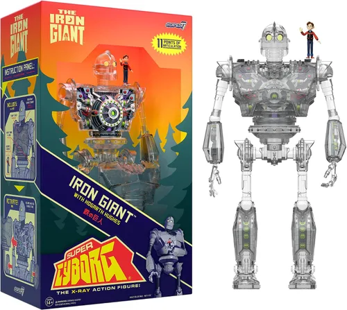Super7 El Gigante de Hierro Súper Cyborg - Figura de acción de El Gigante de Hierro (Transparente)