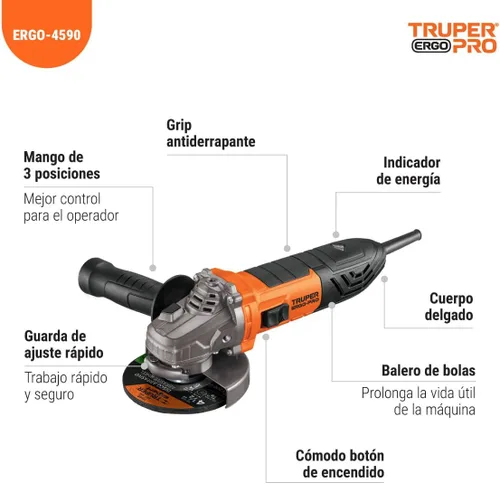 Miniatura 2 de Amoladora angular 4-1/2 ', ERGO-PRO, 900 W