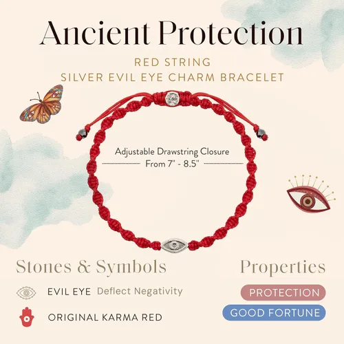 Miniatura 9 de KARMA AND LUCK Guardian of Blessing, pulsera de bronce de cuerda roja para hombre, hecha a mano en Bali para protección, tamaño ajustable