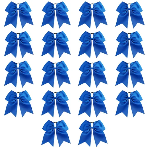 Miniatura 13 de 18 PCS 8" Large American Flag Cheer Hair Bows Ponytail Holder Elastic Band Handmade for Cheerleaders Teen Girls College Sports