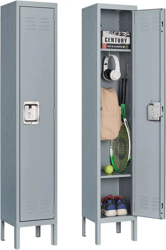 Casillero de Metal para el Hogar, Vestidor, Gimnasio, Casilleros de Almacenamiento de Acero de 65.98" para Empleados, Gabinete con Cerradura con 1