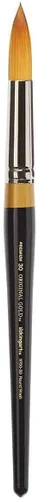 Miniatura 8 de KINGART Cepillo de artista de la serie GRANDE ROUND WASH Gold 9700-26, pelo sintético Taklon dorado, mango corto, para acuarela, acrílico y pintura