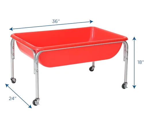 Miniatura 2 de Children's Factory Mesa sensorial mediana – 18″ de altura, caja de arena, mesa de agua para niños, rojo